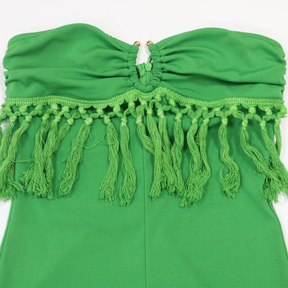 Jumpsuit featuring a stylish tube top with fringe details - TayDiane
