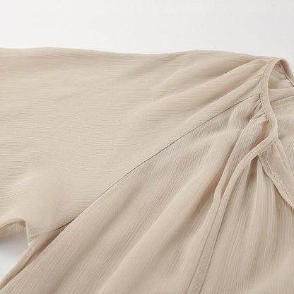 Khaki Ruffle Sleeve Sun - Protective Maxi Dress - TayDiane