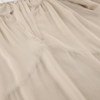 Khaki Ruffle Sleeve Sun - Protective Maxi Dress - TayDiane