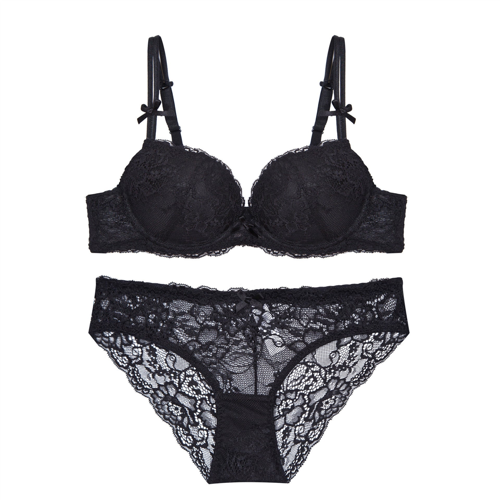 Lace Seduction Push up Padded Bra Set - TayDiane