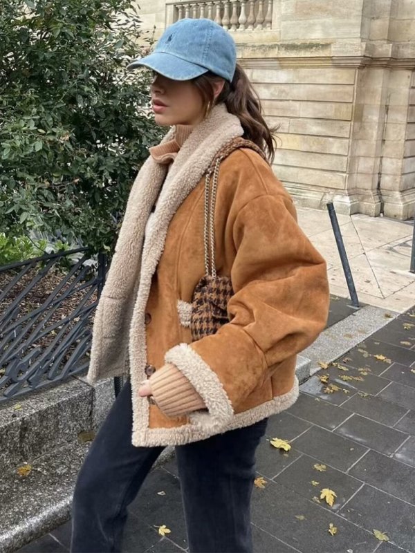 Lambswool Suede Jacket - TayDiane