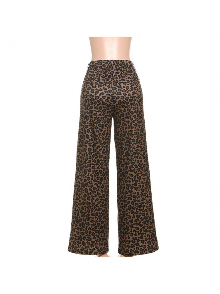 Leopard Print Street Track Pants - TayDiane