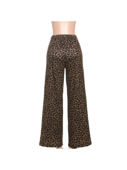 Leopard Print Street Track Pants - TayDiane