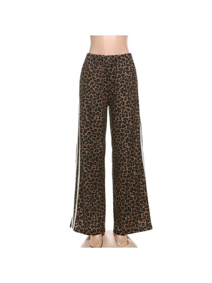Leopard Print Street Track Pants - TayDiane