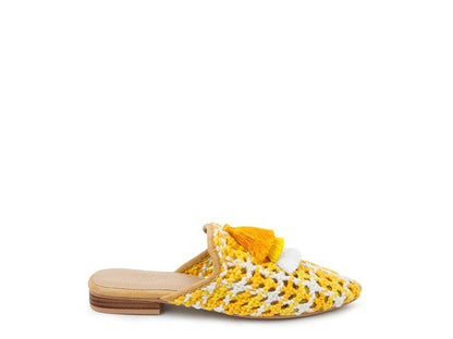 London Rag MARIANA WOVEN FLAT MULES WITH TASSELS - TayDiane