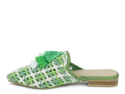 London Rag MARIANA WOVEN FLAT MULES WITH TASSELS - TayDiane