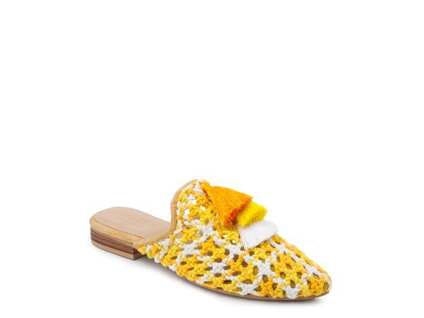 London Rag MARIANA WOVEN FLAT MULES WITH TASSELS - TayDiane