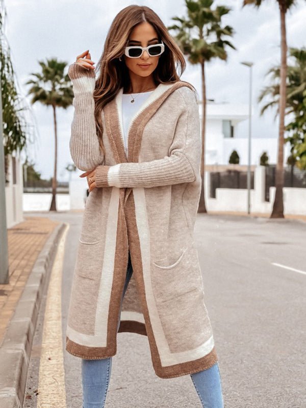 Loose Knit Cardigan with Hood - TayDiane