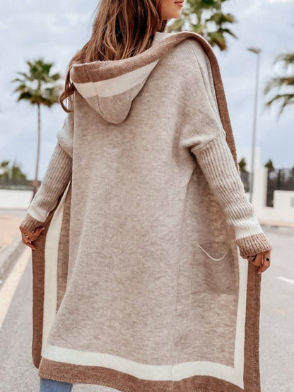 Loose Knit Cardigan with Hood - TayDiane