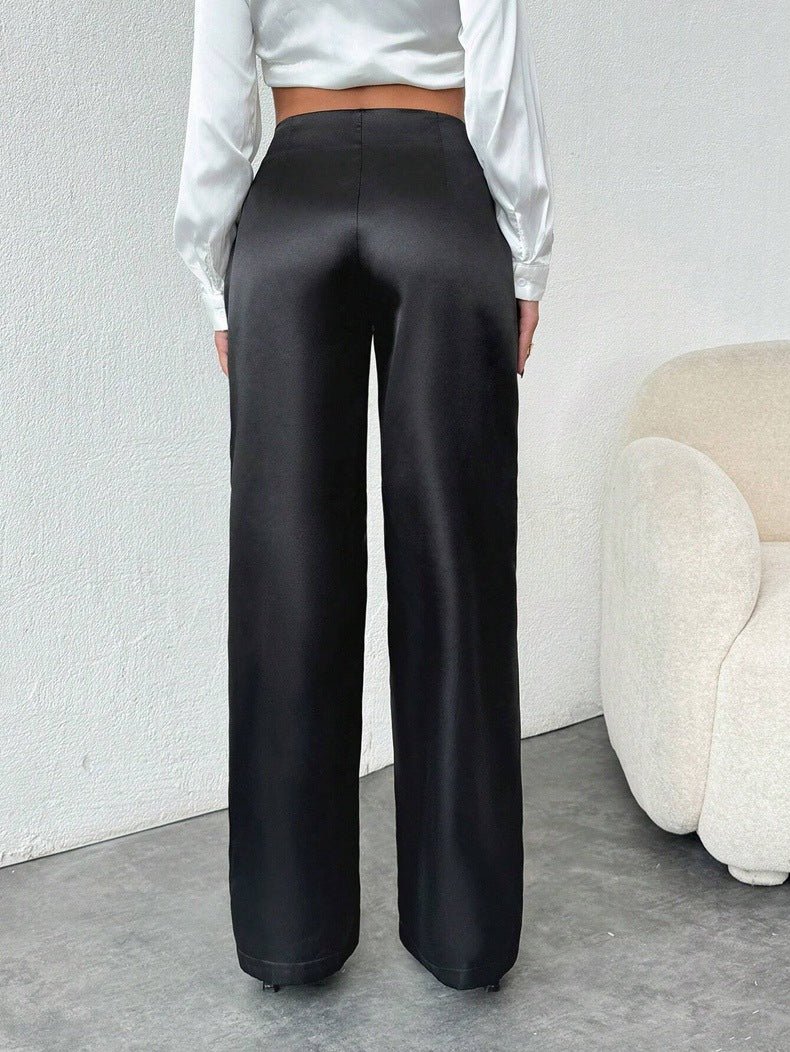 Loose Wide - Leg Satin Pants - TayDiane