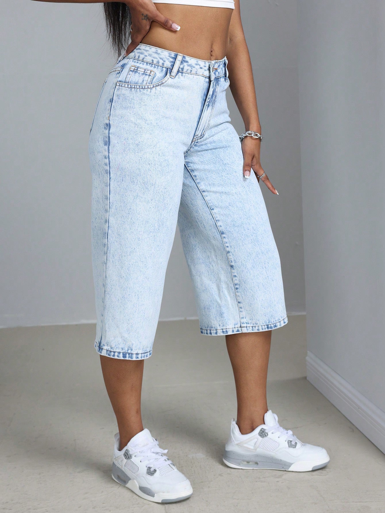 Low Rise Denim Shorts - TayDiane