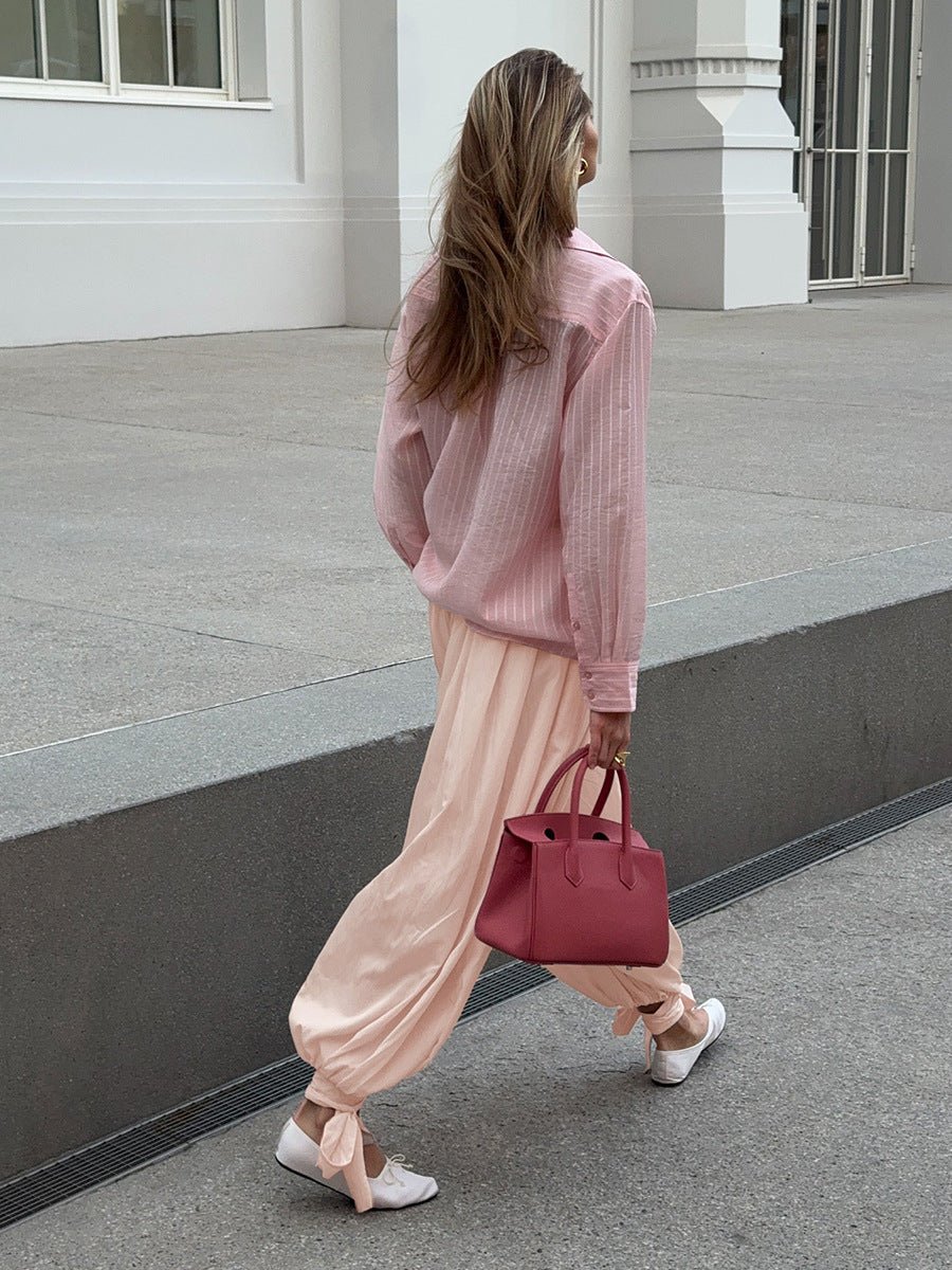 Luxe Flow Satin Harem Pants - Taydiane