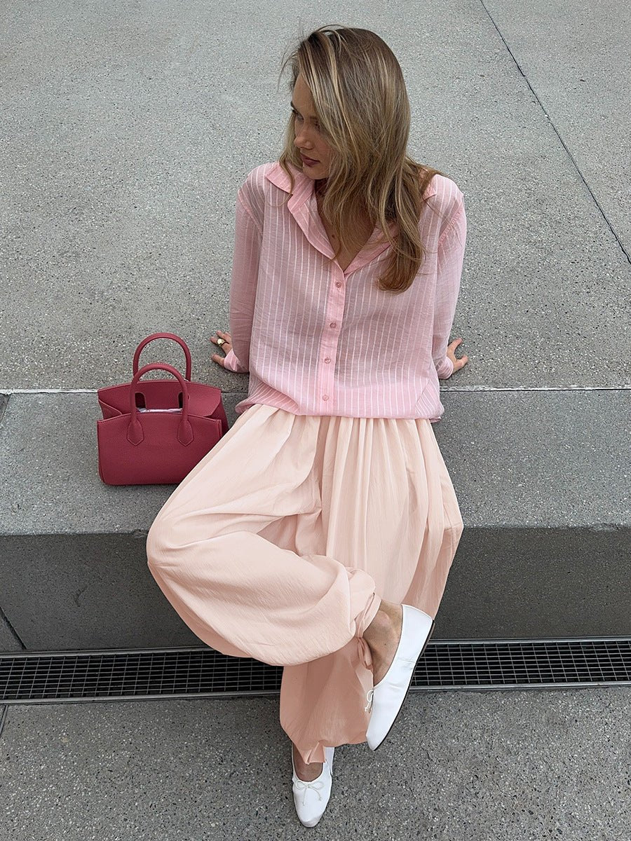 Luxe Flow Satin Harem Pants - Taydiane