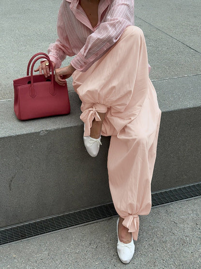 Luxe Flow Satin Harem Pants - Taydiane