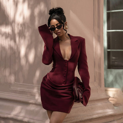 Main Attraction Blazer Mini Dress - Taydiane