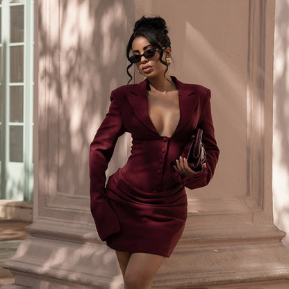 Main Attraction Blazer Mini Dress - Taydiane