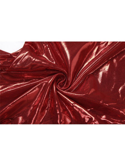 Metallic Red Backless Lace - Up Jumpsuit - TayDiane