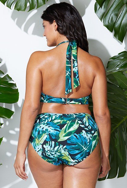 Mid - Waist Floral Bikini Swimsuit - TayDiane