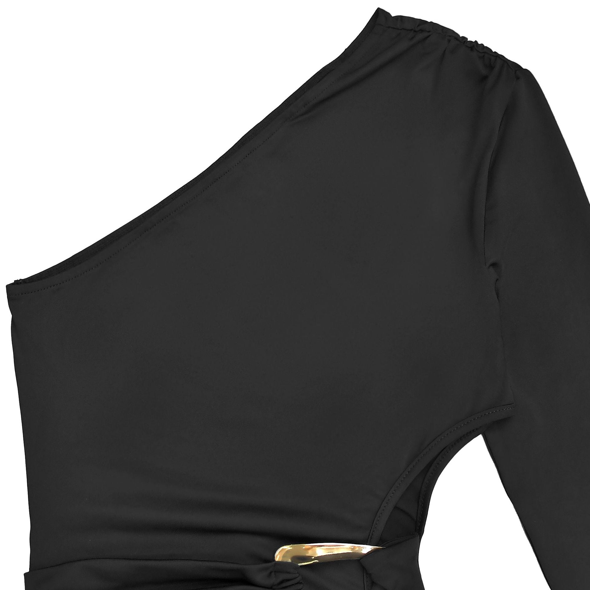 Midnight All Eyes On You One - Sleeve Maxi Dress - TayDiane