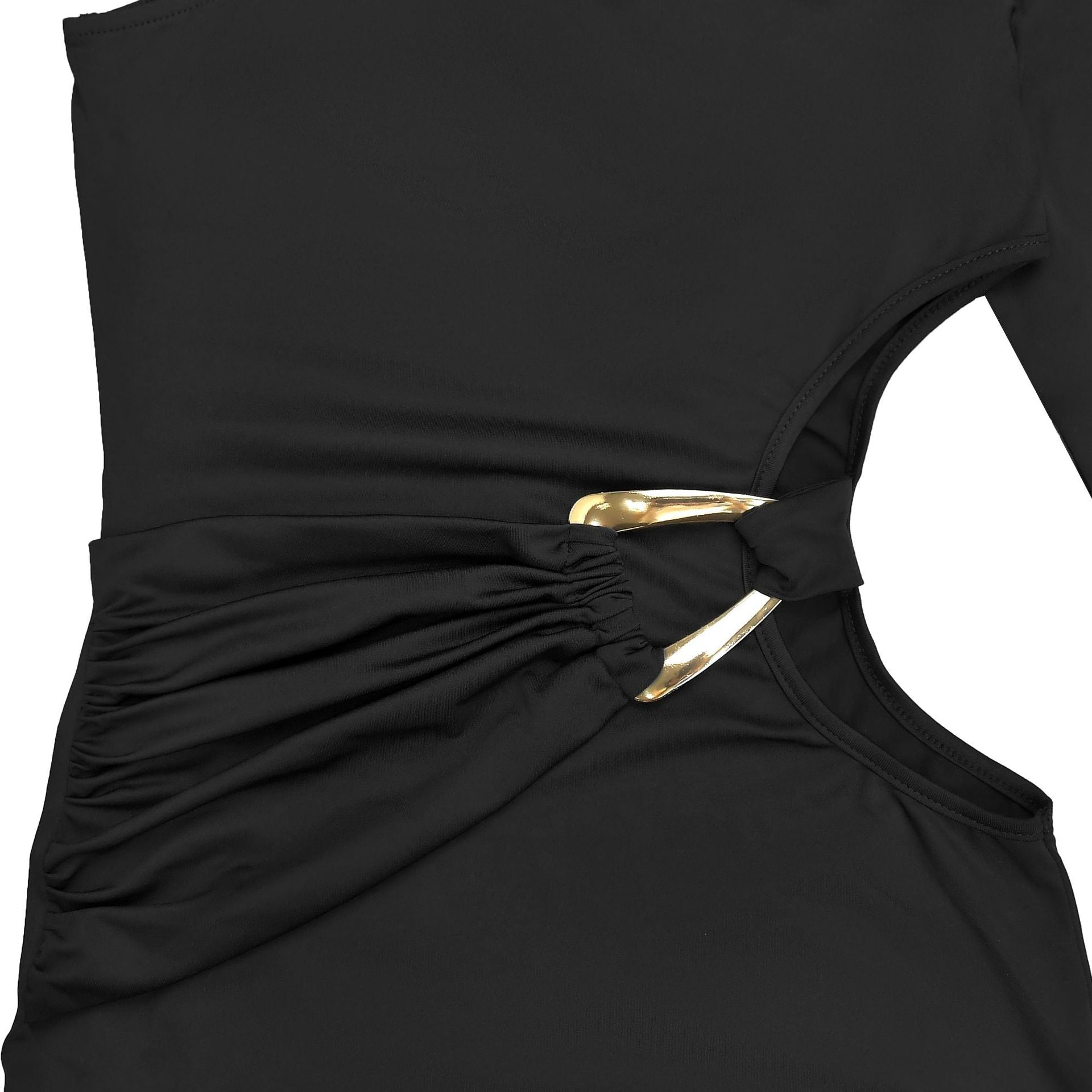 Midnight All Eyes On You One - Sleeve Maxi Dress - TayDiane