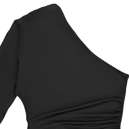 Midnight All Eyes On You One - Sleeve Maxi Dress - TayDiane