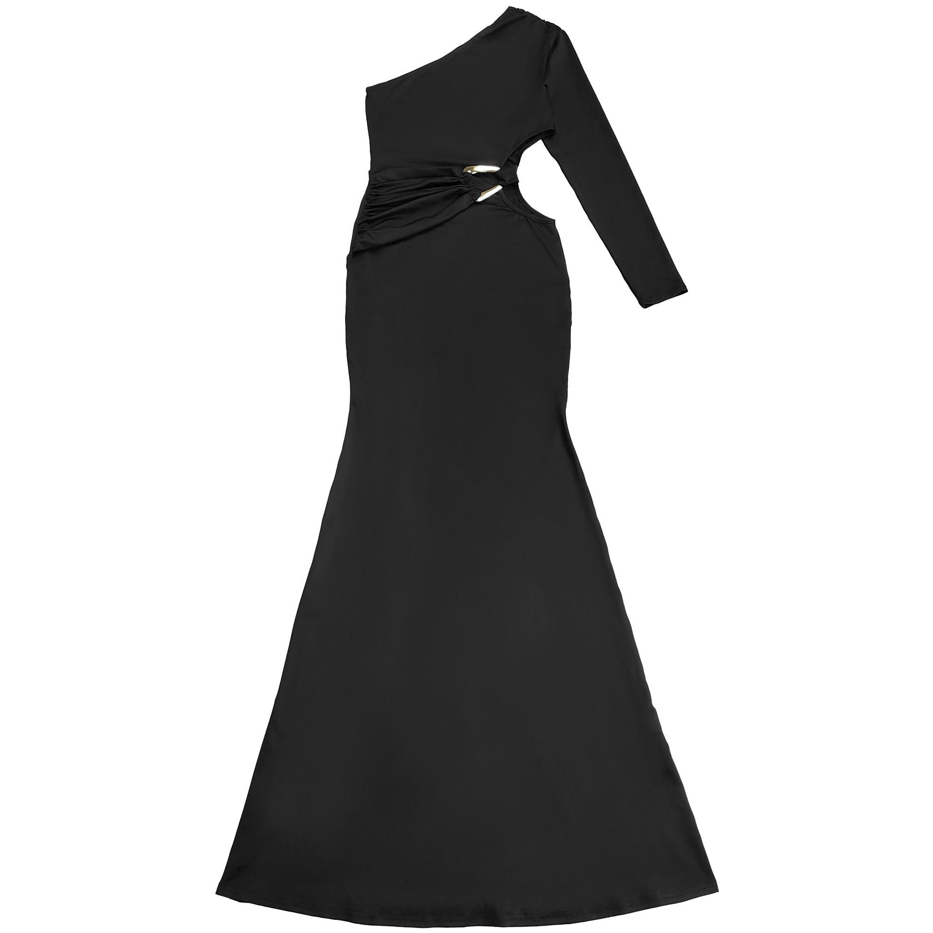 Midnight All Eyes On You One - Sleeve Maxi Dress - TayDiane