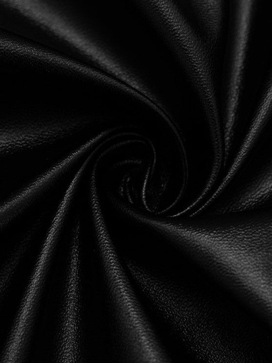 Midnight Edge PU Zipper Blouse - TayDiane