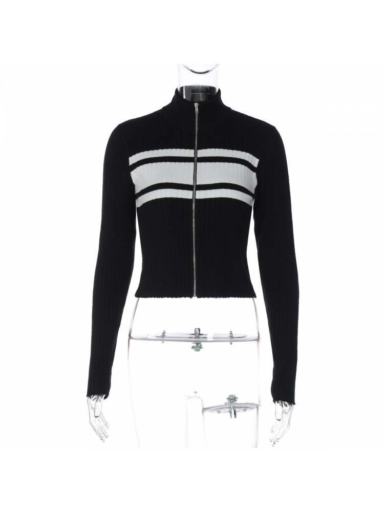 Midnight Motion Colorblock Zipper Top - TayDiane