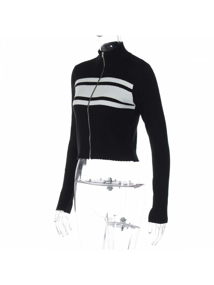 Midnight Motion Colorblock Zipper Top - TayDiane