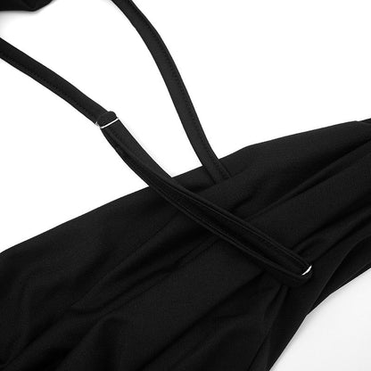 Midnight Muse Draped Halter Two - Piece Pant Set - Taydiane