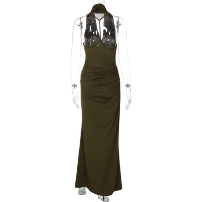Midnight Muse Halter Maxi Dress - Taydiane