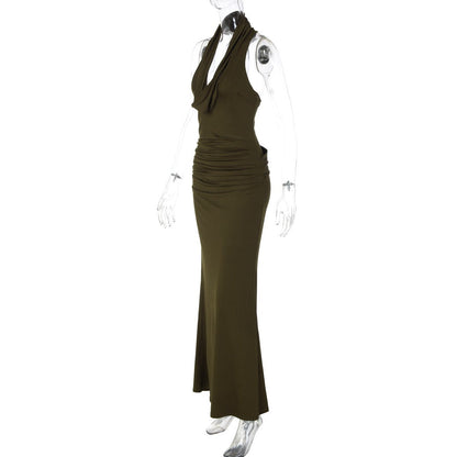 Midnight Muse Halter Maxi Dress - Taydiane