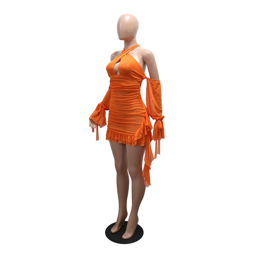 Midnight Muse Ruched Mini Dress - Taydiane