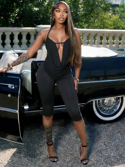 Midnight Temptation Capri Romper - Taydiane