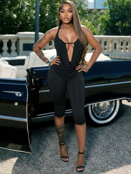 Midnight Temptation Capri Romper - Taydiane