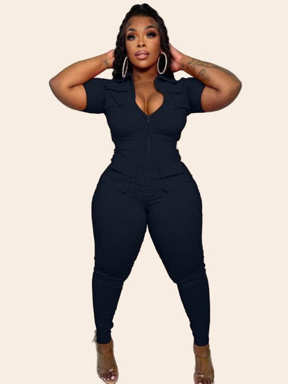 Milan Zip - Front Utility Jumpsuit - TayDiane