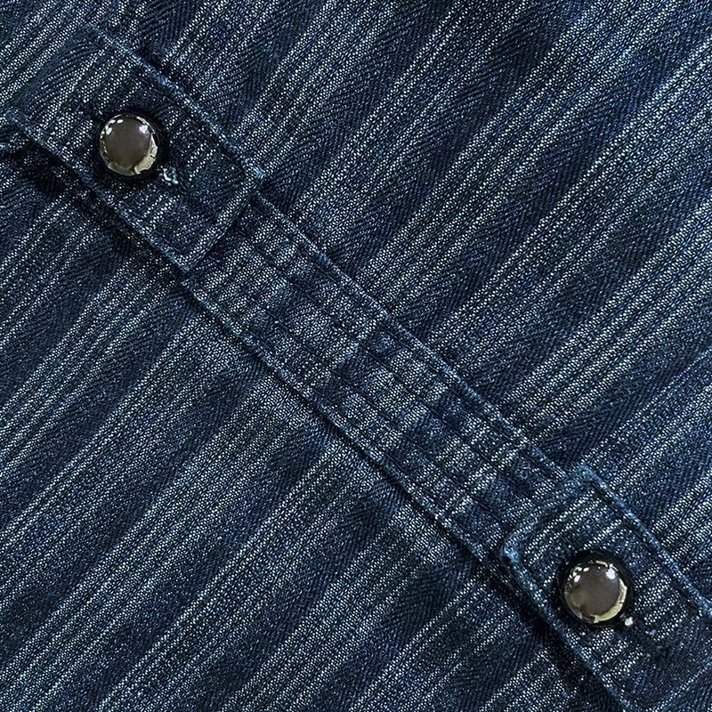Military-Inspired Double-Breasted Denim Jacket - Taydiane