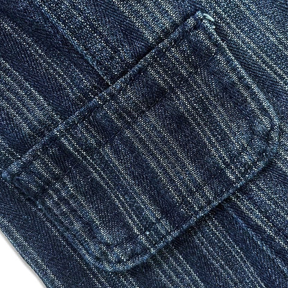 Military-Inspired Double-Breasted Denim Jacket - Taydiane