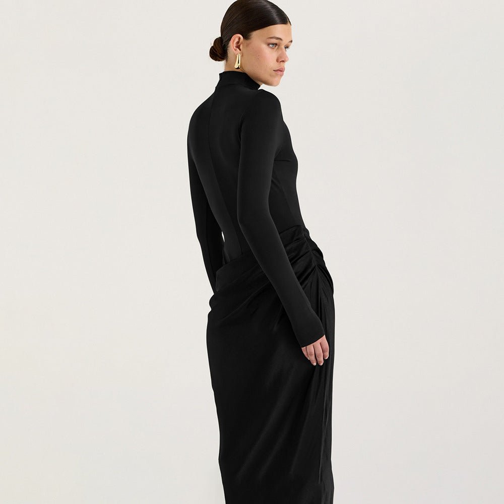 Mock - Neck Cutout Maxi Dress - TayDiane