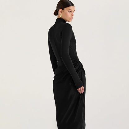 Mock - Neck Cutout Maxi Dress - TayDiane