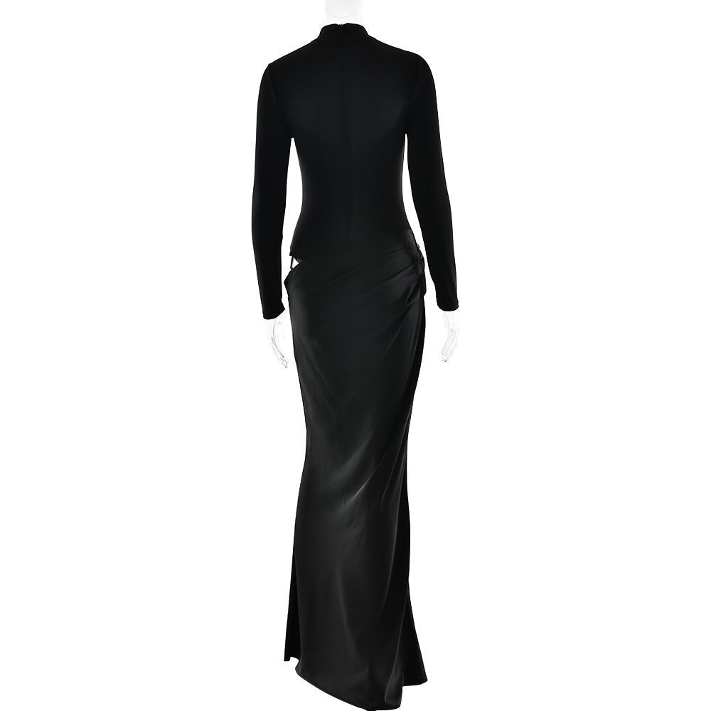 Mock - Neck Cutout Maxi Dress - TayDiane