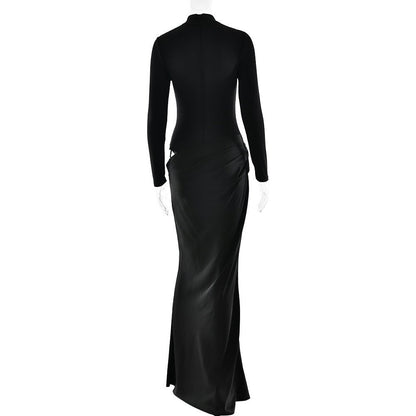 Mock - Neck Cutout Maxi Dress - TayDiane