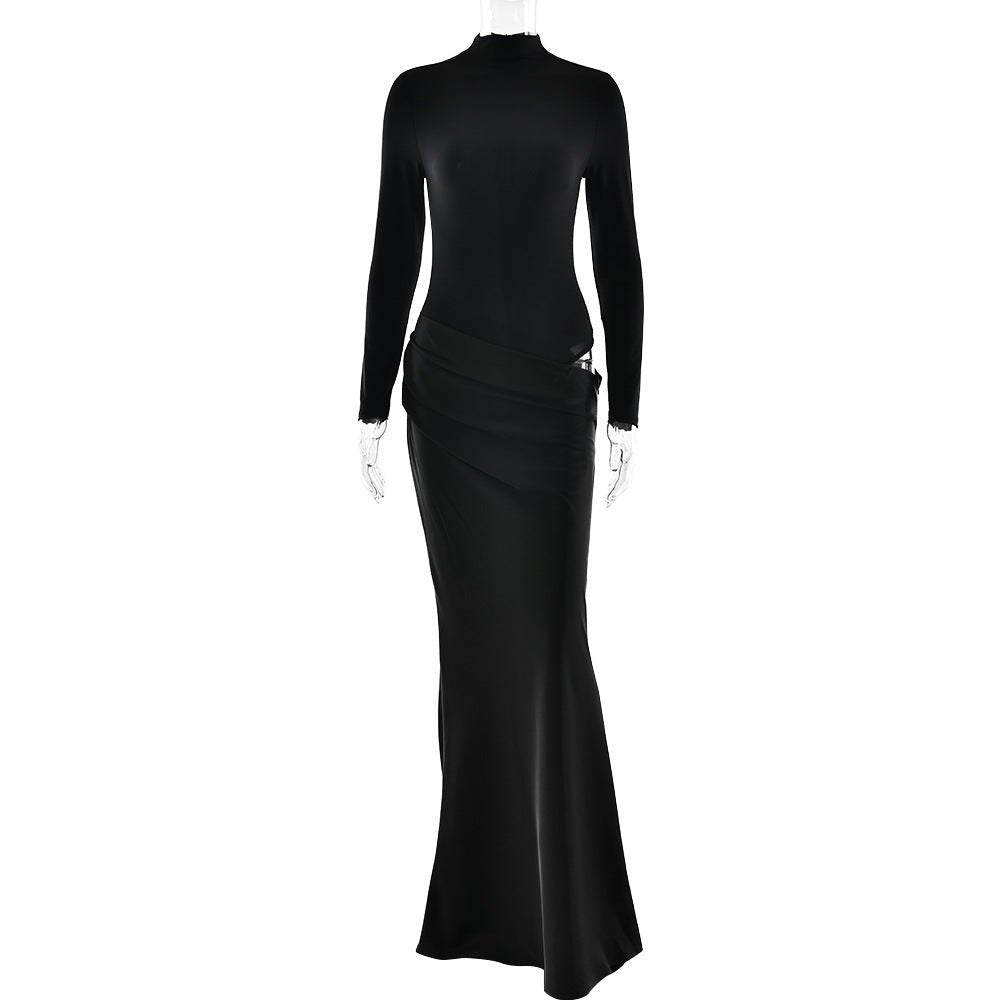 Mock - Neck Cutout Maxi Dress - TayDiane