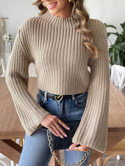 Mock Neck Long Sleeve Sweater - TayDiane