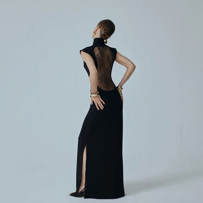 Moonlit Affair Lace-Back Maxi Dress - Taydiane