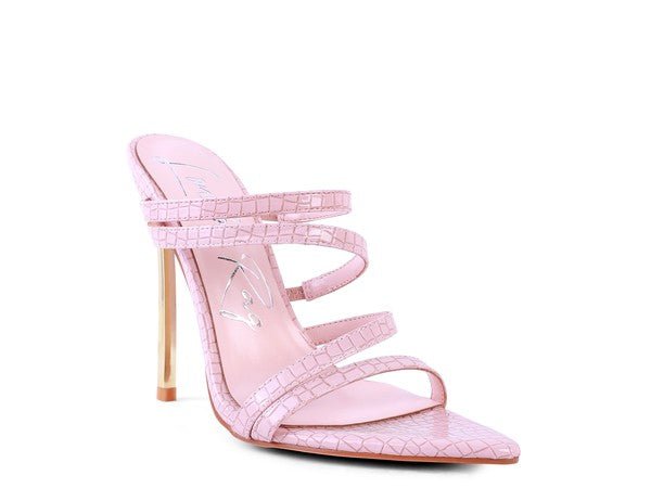 NEW AFFAIR Croc Metal High Heeled Sandals - TayDiane