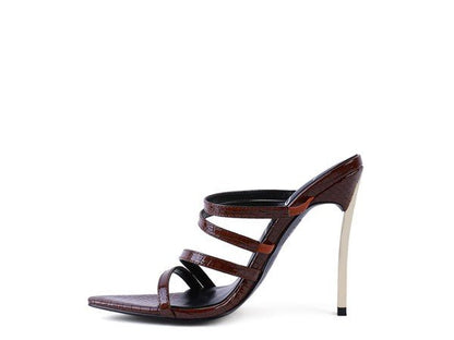 NEW AFFAIR Croc Metal High Heeled Sandals - TayDiane