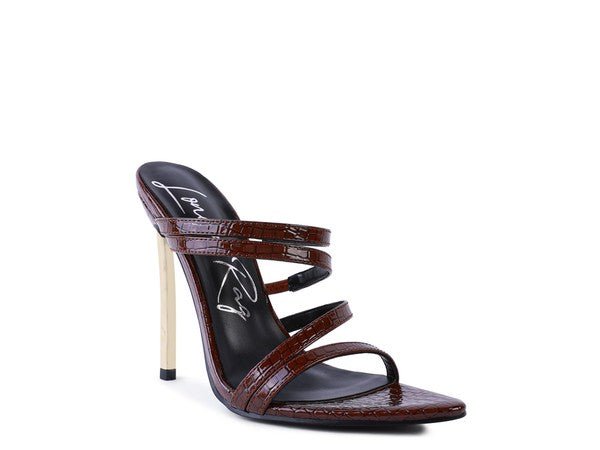 NEW AFFAIR Croc Metal High Heeled Sandals - TayDiane