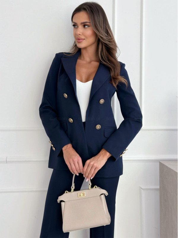 New Double - Breasted Solid Color Blazer - TayDiane