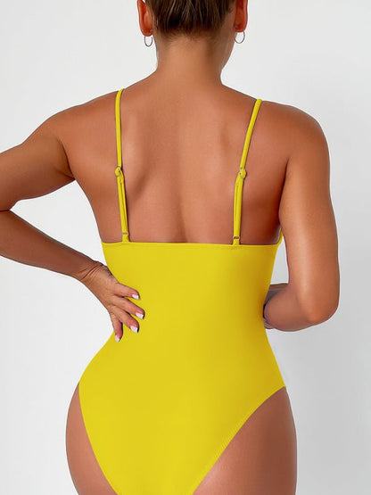 New Solid Color Deep Punge Swimsuit - TayDiane